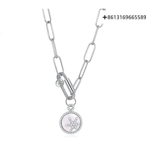 Fashionable simple necklace pendant female snowflake puppy necklace female new niche temperament collarbone chain