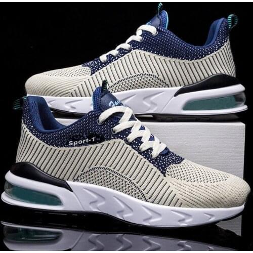 Mens shoes breathable sports casual shoes flying shoes trend air cushion mens running shoes summer 2021