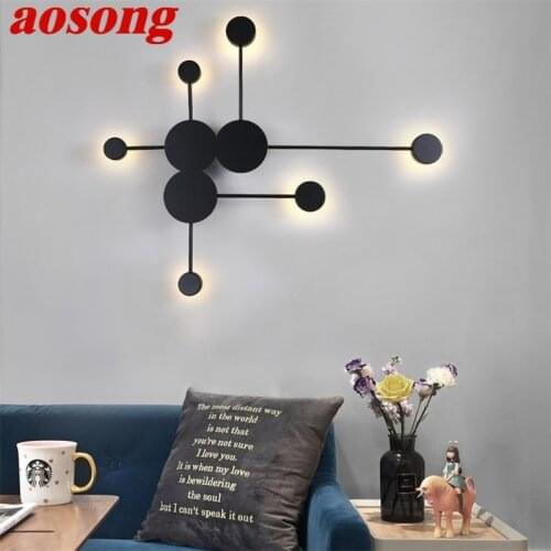 AOSONG Indoor Wall Lamps Fixture LED Modern Nordic Wall Sconce Creative Decoration For Home Bedroom Living Room Dining Room
