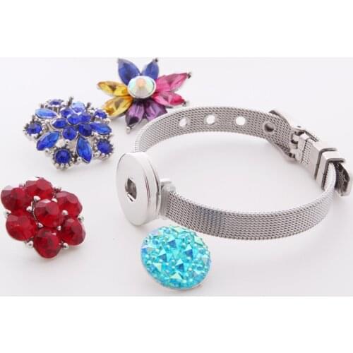 New Fashion SG0020 stainless steel slim snap bracelets Watchband Bangles fit 18MM snap buttons DIY accessories wholesale