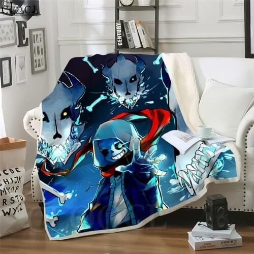 Anime Blanket Undertale Sans Printed Children Throw Blanket Teenager Home for Sofa Office Nap Airplane Travel Harajuku Quilts