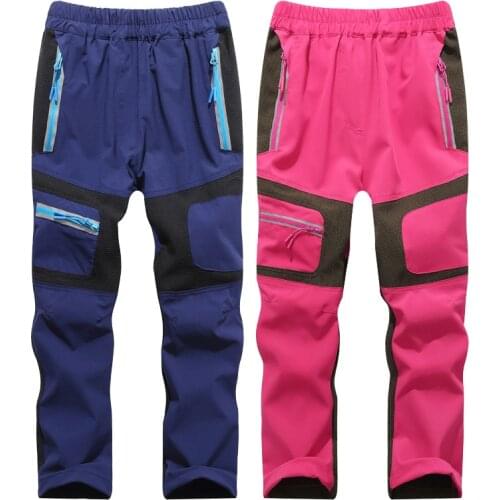 Boys Girls Solid Waterproof Windproof Outdoor Sport Trousers Children Breathable Camping Trekking Kids Hiking Pants