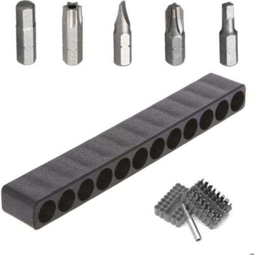 OOTDTY Screwdriver Hole 10/12 Holes Hex Shank Bit Holder Plastic Head Storage Case Tool