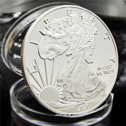 American Statue of Liberty Eagle Coin Silver plated Commemorative Coin Collection new Gift home decoration With box