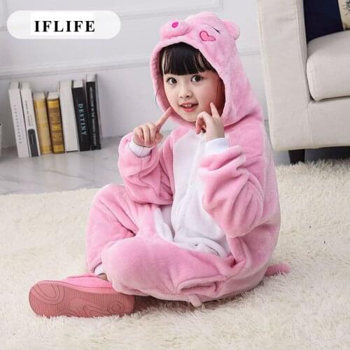 Pijama Infantil Onesie Hooded Kids Animal Cartoon Pajama Pink Pig Children Boy Girl Unisex Pyjama