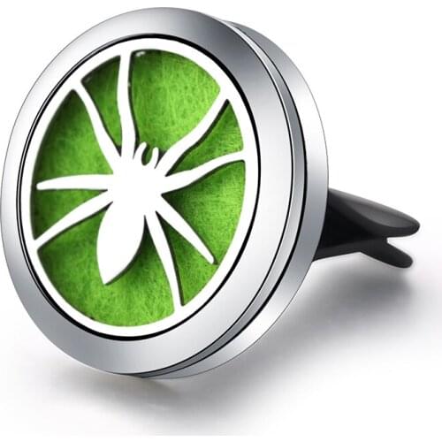 Spider Pattern Car Aroma Air Freshener Clip Stainless Steel Essential Oil Diffuser Perfume Lockets Pendant Aromatherapy Jewelry
