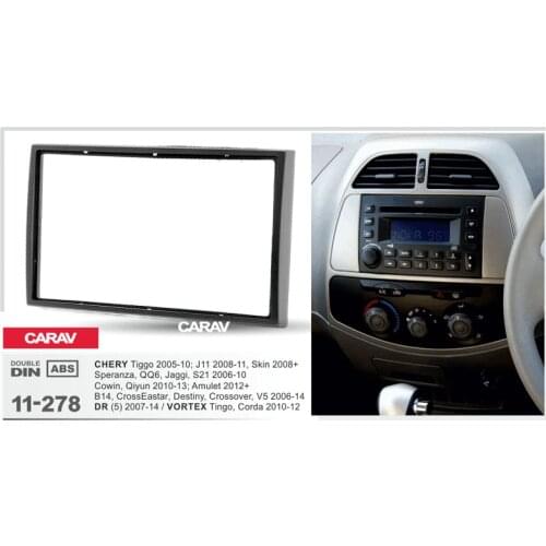 Radio Fascia for CHERY Tiggo A5 A21 Speranza J11 DR (5) VORTEX Ting Double Din Radio DVD Stereo CD Panel Dash Mount CARAV 11-278