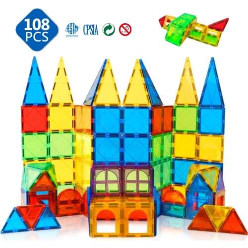 Romboss Big Size 3D Magnetic Tiles Building Blocks Magnet Constructor Brick Sets Educational Toys for Children Gifts