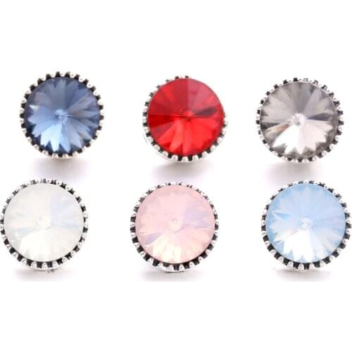 Rhinestone Mini Buttons Charms 12mm Metal Snap Button for snap jewelry XH6012
