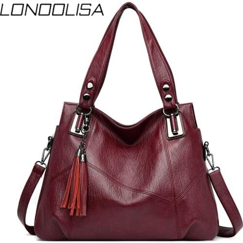 Female Handbag Pu Leather Totes Fashion Tassel Shoulder Bags for Women Ladies Luxury Handbags Women Bags Designer Crossbody Bag
