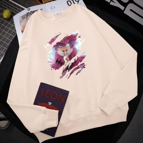 Anime Black Clover Printing Sweatshirts Man Fashion Casual Hoodies Crewneck Loose Hoodie Autumn Fleece Warm women Clothing