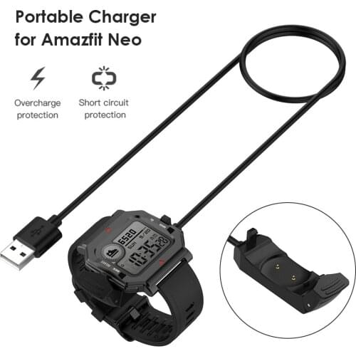 1m Fast USB Charging Cable Smart Watch Portable Charger Device for Huami Amazfit Neo Smart Watch Wireless Cable Accessories