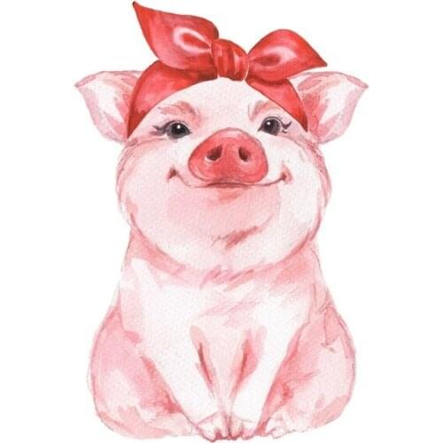 Personality Cute Pink Piglet Car Sticke Vinyl Waterproof Car Window High Quality Accessories Cover Scratches PVC 13cm X 13cm