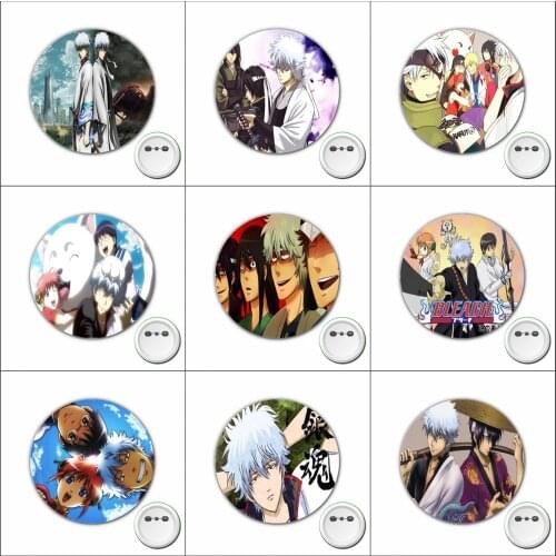 Japan anime Gintama Cosplay Badge Cartoon Pins Brooch for Backpacks bags Button Badges Clothes Accessories 1pcs