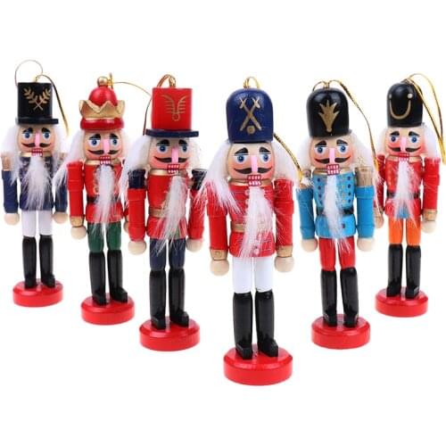 12cm Nutcracker Puppet Christmas Ornaments Desktop Decoration Cartoons Drawing Walnuts Soldiers Band Dolls Nutcracker Miniatures