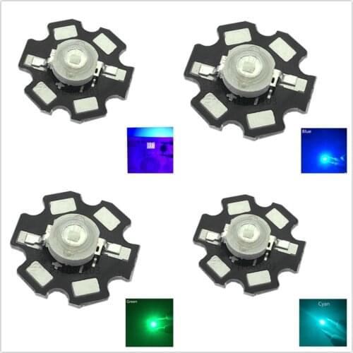 20 50 100pcs 3w Royal blue 445nm Green 530nm UV 395nm blue 460nm EPILEDS LED Light Bulb Part Diode For Plant Grow With 20mm Star