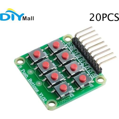 20pcs 8 Push Buttons Micro Switch Board 2X4 Expansion KeyPad V1.02 V1.00 for Arduino AVR PIC 4X2 Matrix Keyboard