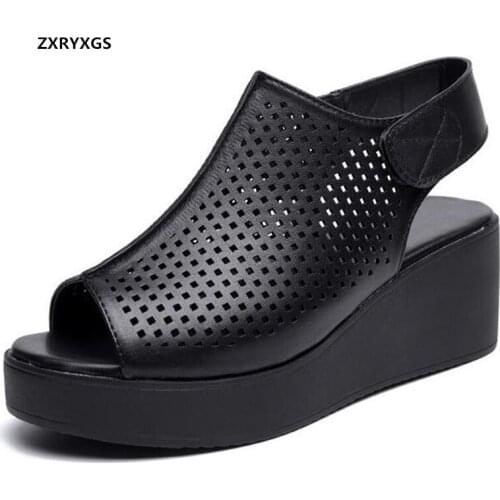 2021 New Summer Light Platform Sandals Wedges Non-slip Ladies Sandals High Quality PU Women Leather Sandals Shoes Size 34-41