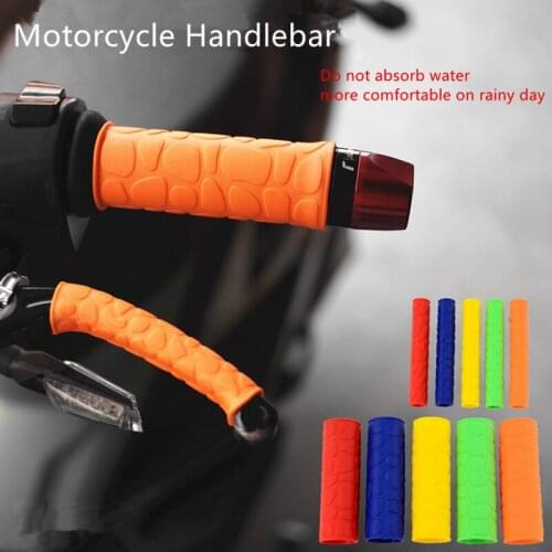 4pcs/Set Universal Grip Comfort Soft Glue Handle Bar Motorcycle Scooter Bicycle,2pcs Handlebar Grip Cover + 2pcs Levers Cover