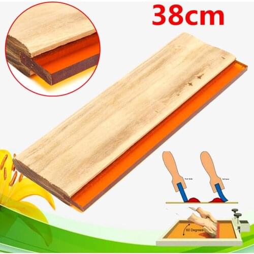 60 Durometer 38cm Screen Printing Scraper Wooden Handle Ink Scraper New