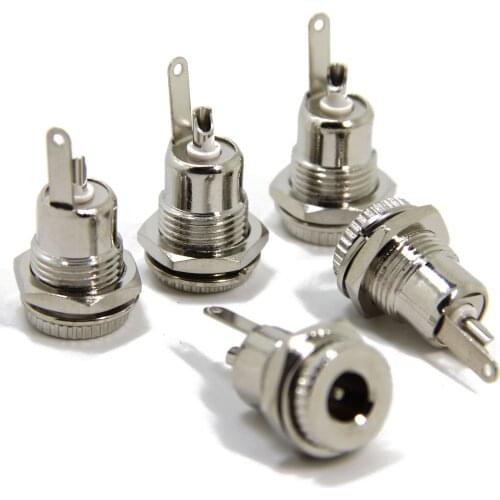 Ancable 5.5 mm x 2.5mm DC Power Female Socket with Lock Washer and Nut Solder Type DC Panel Mount Connectors Adapters