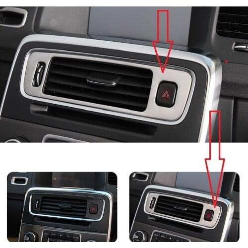 Angelguoguo Car danger warning light switch decoration For VOLVO 11-16 S60 / 14-17 S60L / 11-16 V60 series