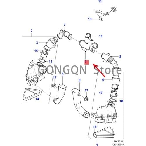 CAR intake pipe 2014 -2021 Jag ua rf-t ype Air duct Air grid intake duct Air filter intake pipe Air filter housing hose