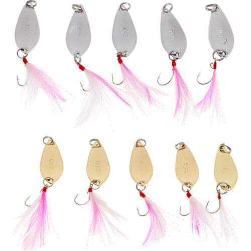 Spoon Hard Fishing Bait Metal Spinner Bionic Bait With Single Hook Feather