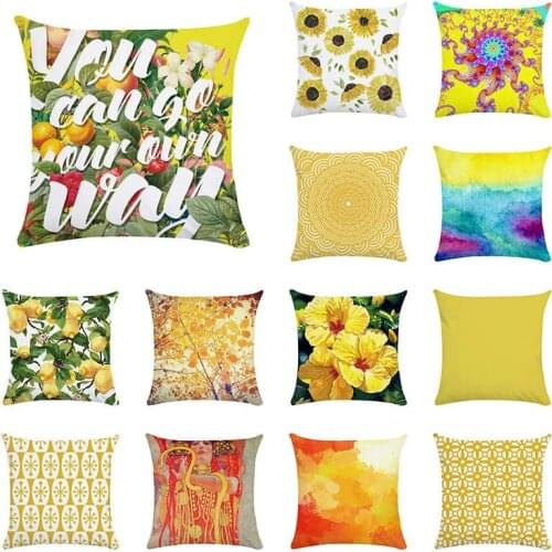 Colorful Geometry Yellow Pattern Throw Pillow Case Cover Seat Cushion Cover Sofa Capa De Almofadas Decorative Pillowcase TP63