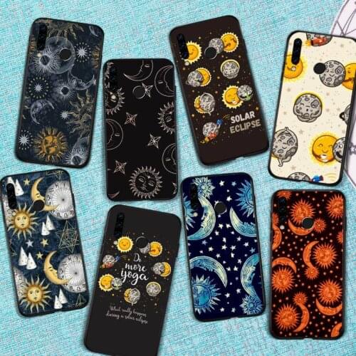 Funny Sun Moon Phone Case For Huawei Honor view 7a5.45inch 7c5.7inch 8x 8a 8c 9 9x 10 20 10i 20i lite pro