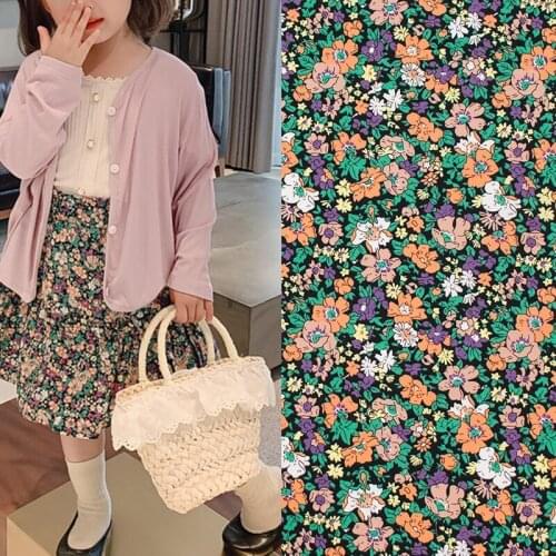 Black floral fabric reactive printing and dyeing pure cotton tissus au mètre vestidos telas algodon estampadas ткань для мебели