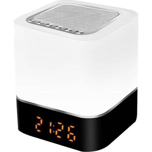 Colorful Smart Night Light Alarm Clock Digital LED Music Player Touch-Control Bedside Lamp with Wireless Bluetooth-compatib Lamp