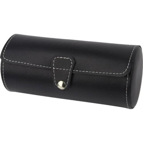 3 Slots Watch Roll Travel Case Portable Leather Watch Storage Box Slid in Out