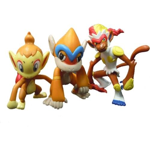 Pokemon Action Figure JAKKS Chimchar Monferno Infernape Mega Doll Prinplup Empoleon Collectible Model Toys Gifts for Children