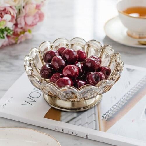 European Crystal Glass Fruit Bowl Home Accessories Tableware Decoration Fruit Dish