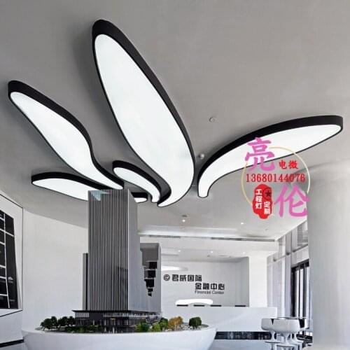 Customized large-scale shaped acrylic ceiling lamp sales department sand table financial center office lighting lighting