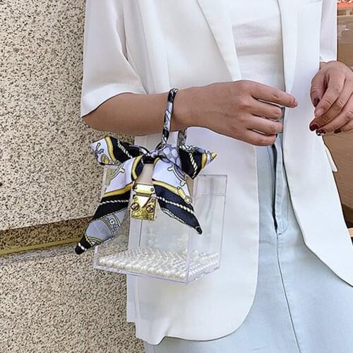 Mini Cute Square Transparent Handbags Summer Fashion Solid Color Designer Shoulder Crossbody Bag Casual Female Brand Bags