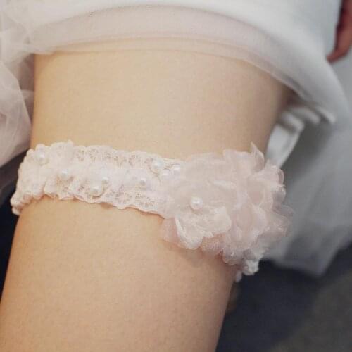 Fashion Pearls Bridal Garter Leg Garter Elastic Flower Leg Garters For Women