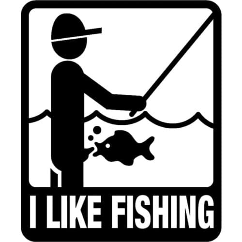 Hot Interesting I Like Fishing Car Sticker Motorcycle Decals KK Decal Vinyl Bumper Accessories Waterproof PVC 17cm*14cm