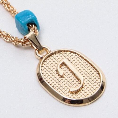 Plastic Beaded Twist Knot Letter Necklace