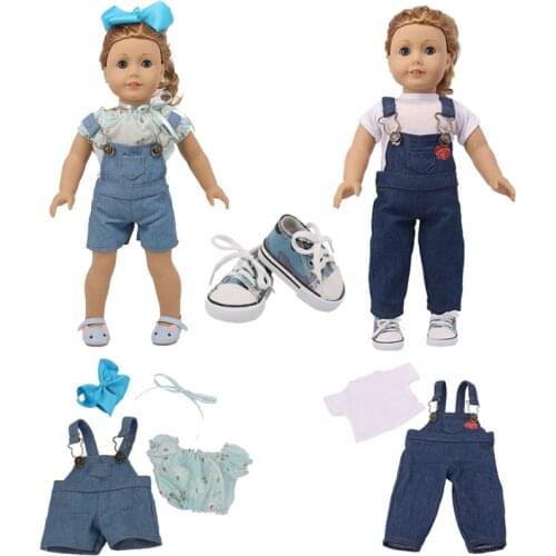 Doll Clothes Trend Cute Suspenders, Suitable For 18 Inch American&43Cm Baby New Born Doll Clothes Accessories Girl`s Toys