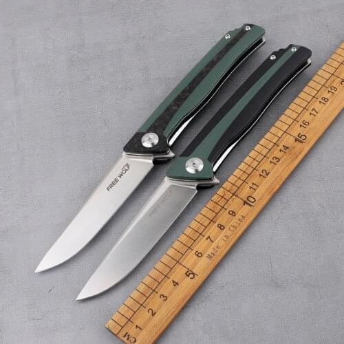 Outdoor tactical folding knife D2 blade G10/carbon fiber steel handle camping survival mountaineering hunting hand tool knife