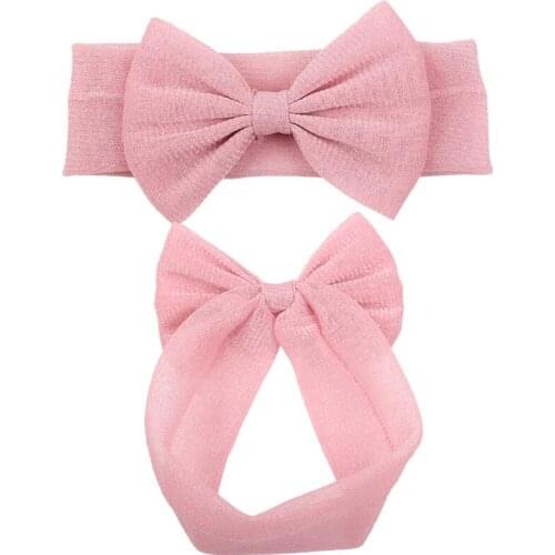 Baby girl Gold Silver Yarn headband Infant hair accessories band bows newborn Headwear tiara headwrap hairband Gift Toddlers