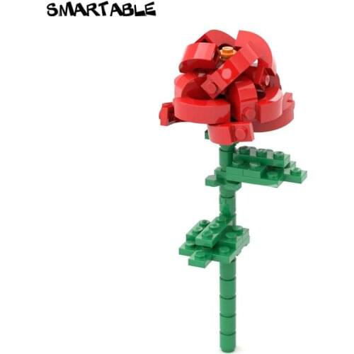 Smartable Rose Building Blocks MOC Parts Brick Toys For Valentines Day Teachers ' Day Gift Compatible Major Brand 2pcs/lot