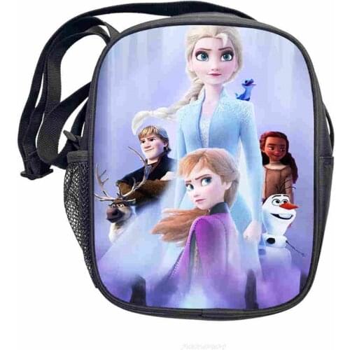 Disney new Frozen 2 Elsa girl children small square shoulder messenger mini bag handbag kids cartoon Anna handbag black