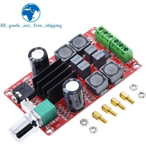 TZT 2*50W TDA3116D2 high-power digital amplifier board TPA3116 two channel amplifier board 12-24V