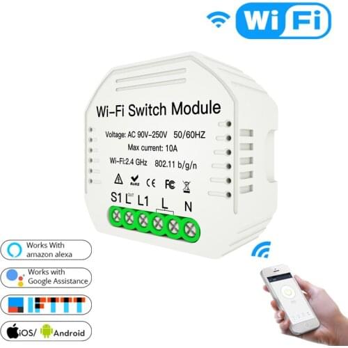 Wifi Smart Light Switch 1/2 Way Breaker Module Smart Life/Tuya APP Remote Control Works With Alexa Echo Google Home IFTTT