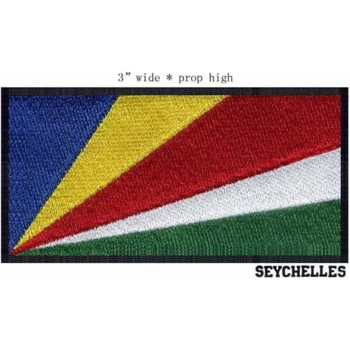 SEYCHELLES embroidery flag patch 3" wide ghostbusters/ sweden/ art