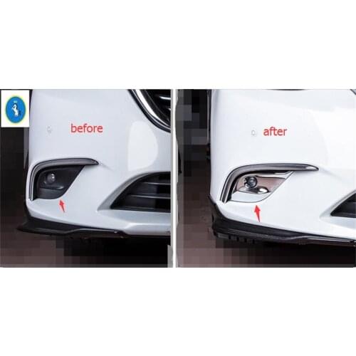 Yimaautotrims Accessories Exterior ! Front Fog Light Lamp Frame Cover Trim 2 Pcs For Mazda 6 Sedan & Wagon 2016 2017