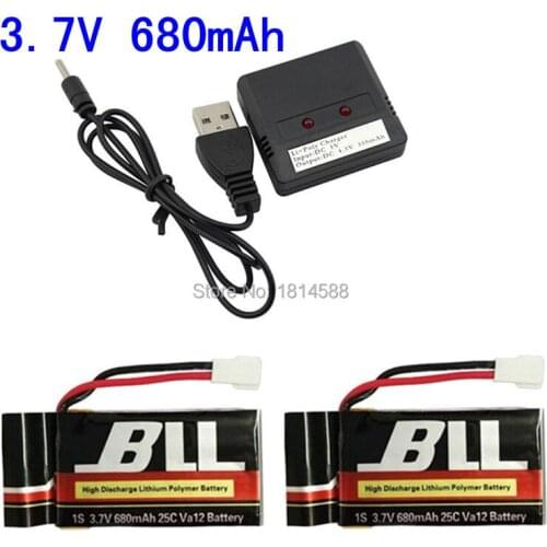 Syma X5C X5SC Parts 3.7V 680mAh Upgrade Battery & 2 In 1 X2 Lipo Battery USB Charger Spare Parts for Syma RC Drone